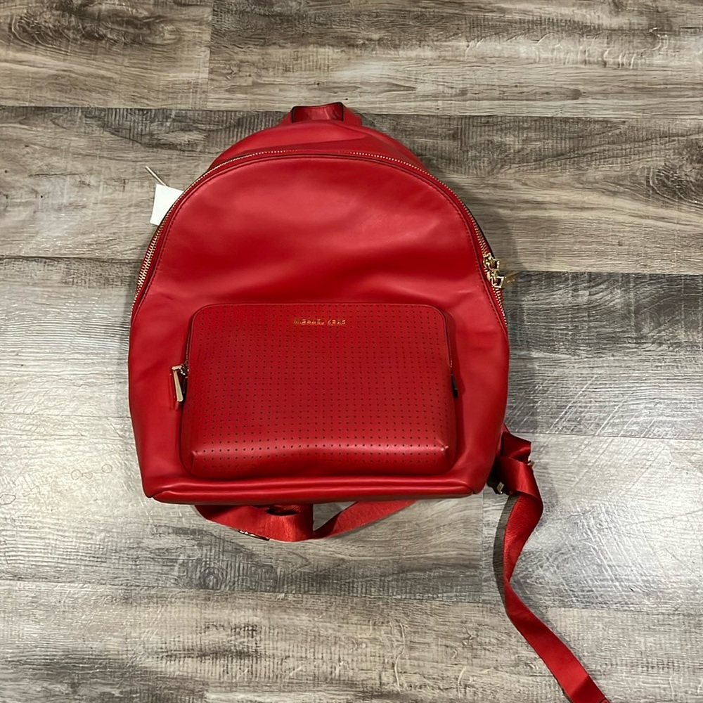 NWT Michael Kors bright red backpack